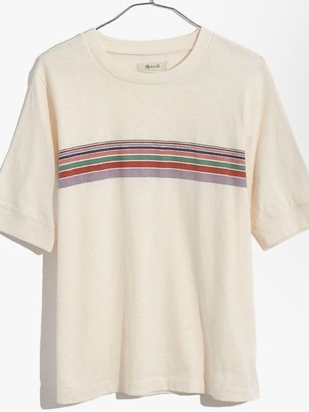 Madewell Recycled Cotton Placed-Stripe Relaxed Tee